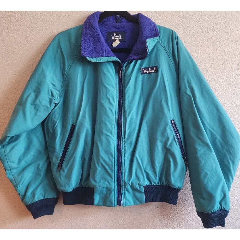 Vintage Woolrich Jacket Womens Medium Fleece Lined Full Zip Made USA 90s